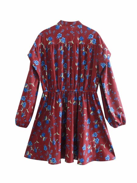 

2021 new women red print vintage long sleeve blouse design es 7kvt, White