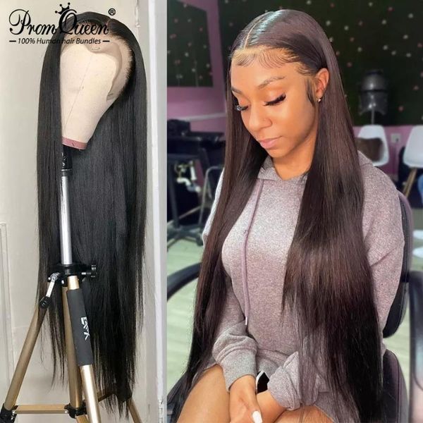 

lace wigs 13x6 straight front wig human hair for women 30 inch full hd transparent frontal brazilian bob, Black;brown