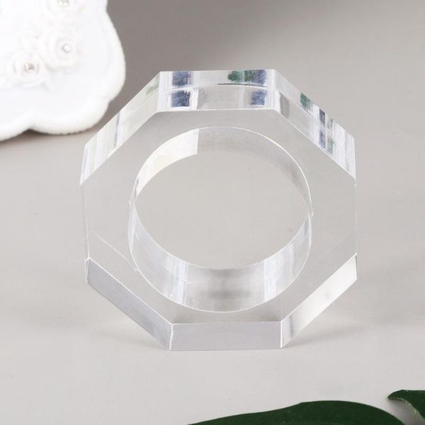 

napkin rings acrylic octagon transparent decorative buckle for wedding banquet party dinner table decoration