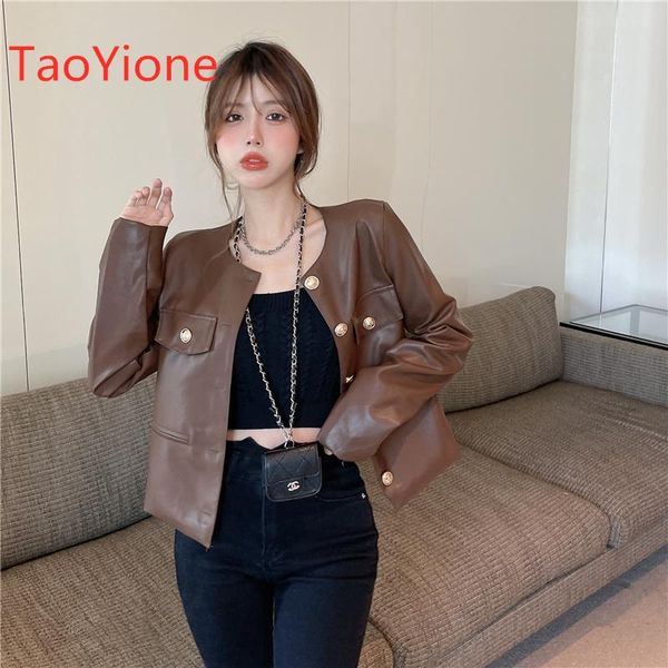 

women's jackets 2021 spring women faux leather jacket for biker coat pu motorcycle casual female oversize outerwear, Black;brown