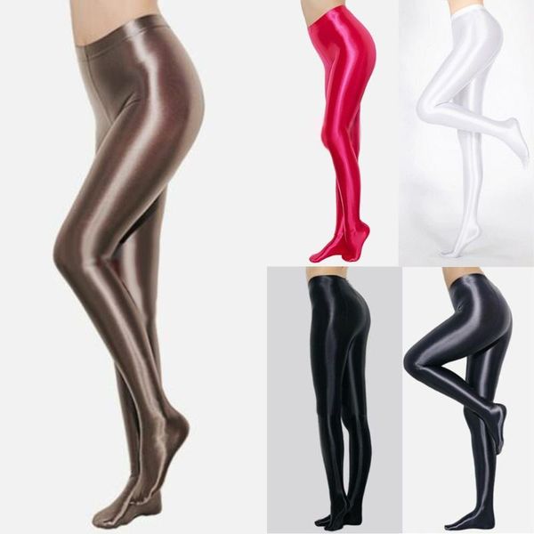 

socks & hosiery couples stockings oil shiny lingerie elastic ultrathin bling tights clubwear for man female glossy pantyhose clothing, Black;white