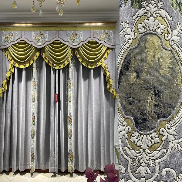 

curtain & drapes european luxury atmosphere living room bedroom american grade chenille shade curtains