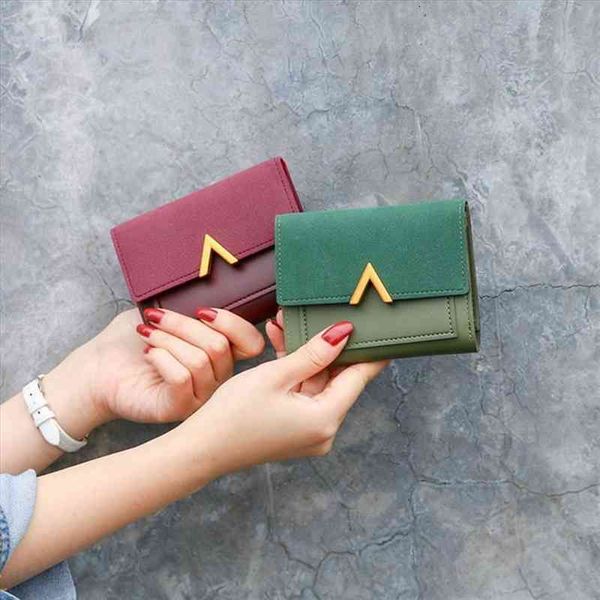 

short women wallets matte leather hasp small wallet pu solid purses credit cards money fashion mini for girl, Red;black