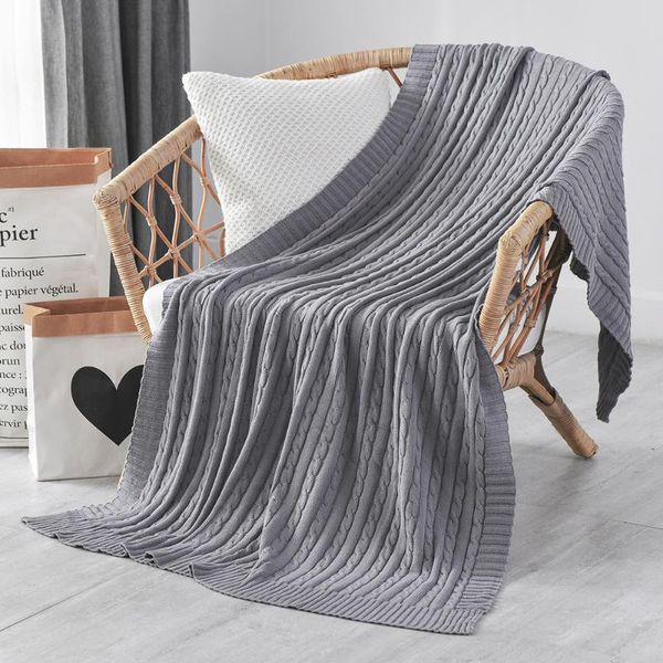 

blankets chunky knit blanket beige soft tassel plaid weight for bed home decorative sofa throws industrial style tapestry