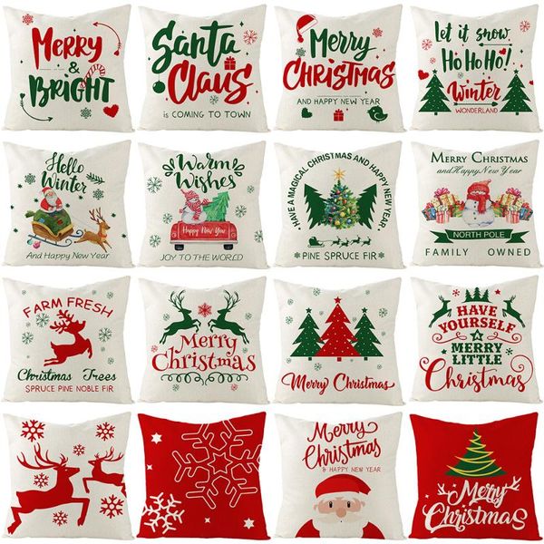 

cushion/decorative pillow christmas pillowcase sofa cushion case xmas santa claus decoration interior home festival atmosphere fast-ship