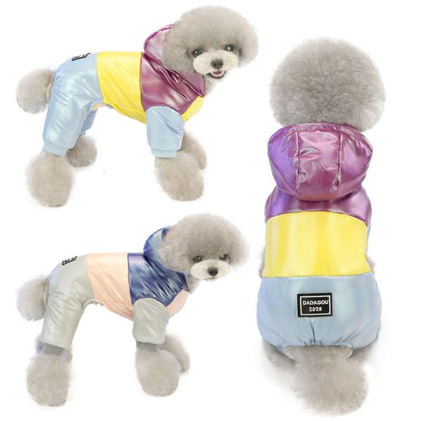 

autumn and winter pet dog rainbow four leg cotton padded cloth