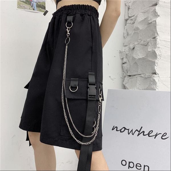 

loose cargo shorts women large pocket harajuku japan shorts girl couple korean ulzzang street summer hip hop shorts girl, White;black