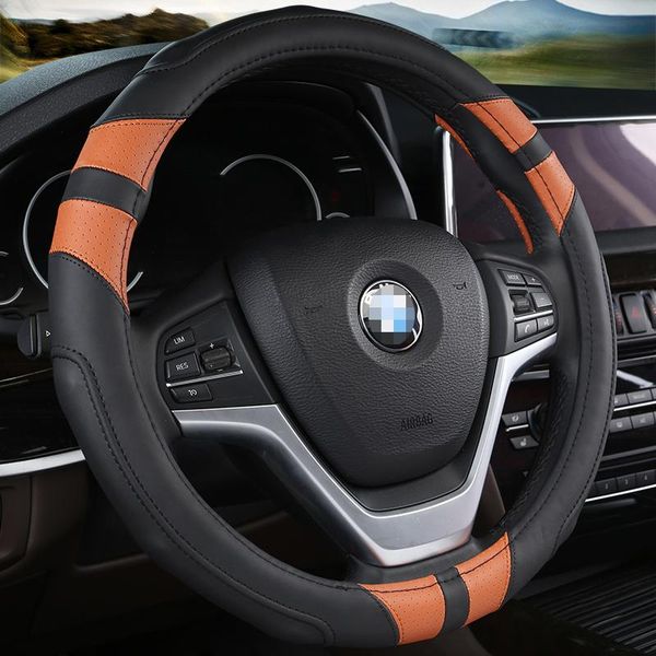 

steering wheel covers cover braid on the 38cm 15'' holder protector car styling universal leather