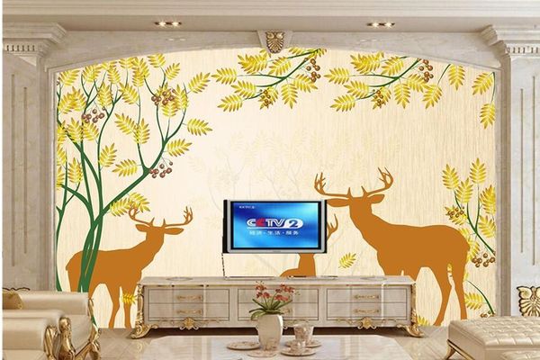 

wallpapers custom 3d large mural papel de parede,elegant deer family wallpaper,living room sofa tv wall bedroom wallpaper for walls 3 d