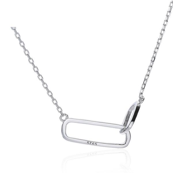 

chains 925 sterling silver necklace pendant for women classic square buckle jewelry