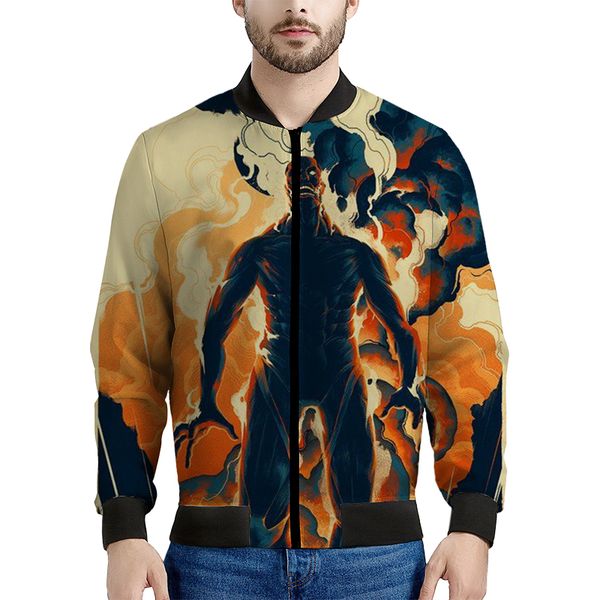 

attack on giant pattern men s baseball jacket high-quality comfortable fashionable travel sports party commute, Black;brown