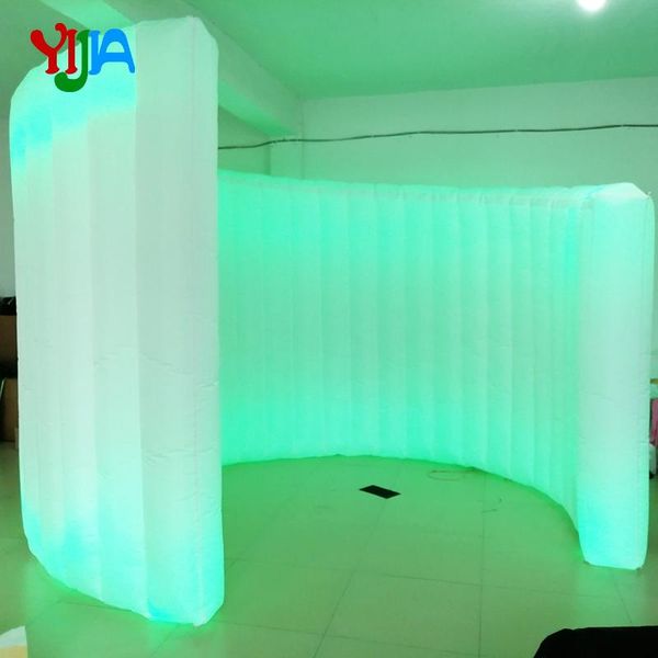 

party decoration 10ft inflatable po booth spiral wall led strip lights bottom and inner air blowr background