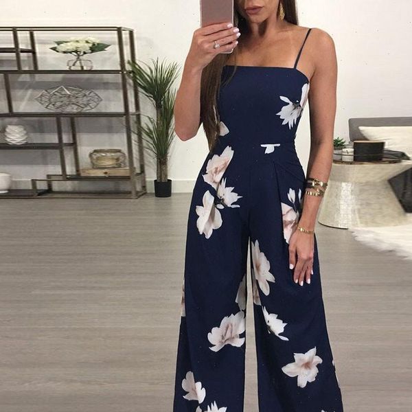 

38 women elegant boho print jumpsuit floral vintage playsuit office ladies clubwear bodycon beach party trousers mono mujer, Black;white