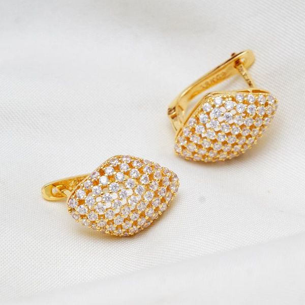 

hoop & huggie zirconia gold pendant earings simple geometric circle earrings for women party 2021 trendy jewelry with gift bag/box, Golden;silver