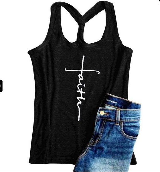 

women's t-shirt vest print sleeveless, White