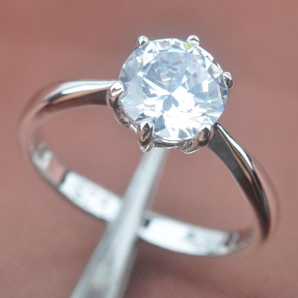 

wedding rings jewelry ring white cubic zirconia silver plated for women classic sa039, Slivery;golden