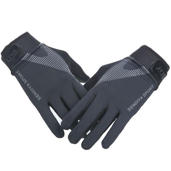 

cycling gloves 1 pair ice silk summer cool bike bicycle full finger touchscreen men women mtb accessories -40, Black