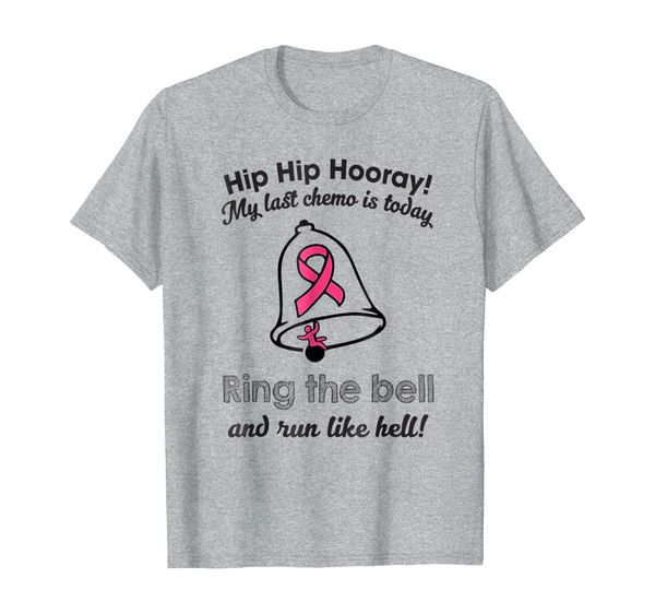 

ring the bell run like hell breast cancer awareness tshirt, White;black