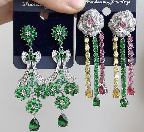 

wholesale 3pairs/lots low price noble diamond crystal zircon more style random women's earings 22.5rvc, Silver