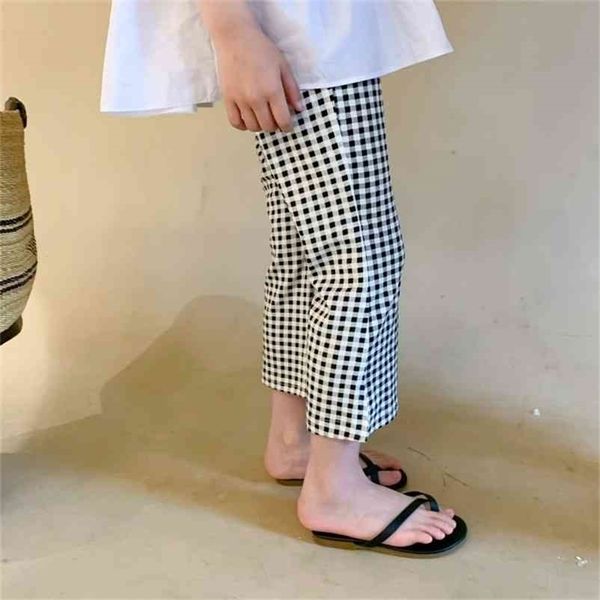 

arrival girls fashion plaid pants kids korean design trousers baby 210528, Blue