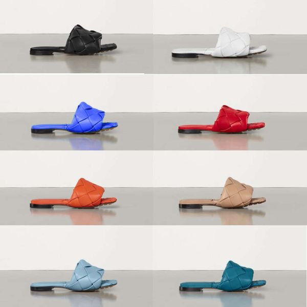 

women slipper flat slides lido sandals woven leather mules squared sole 9cm high heel slides sandal ladies dress shoes high quality, Black