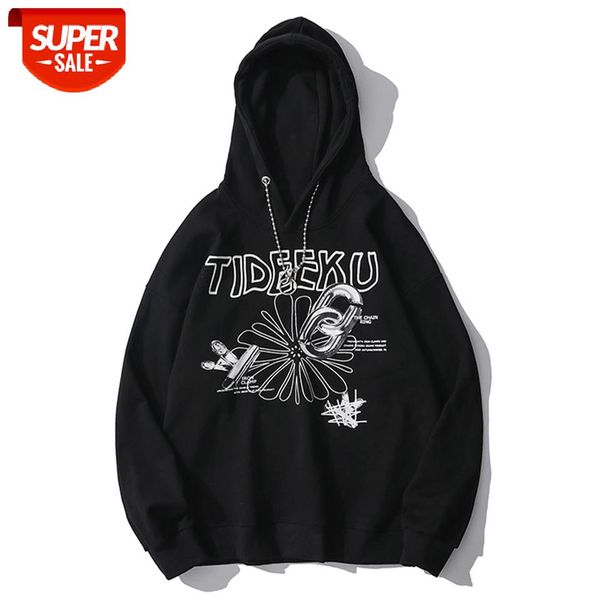 

Daisy Chain Print Hip Hop Hoodie Sweatshirts Streetwear Hoodie 2020 Autumn Winter Casual Cotton Harajuku Pullover Black #HZ4b