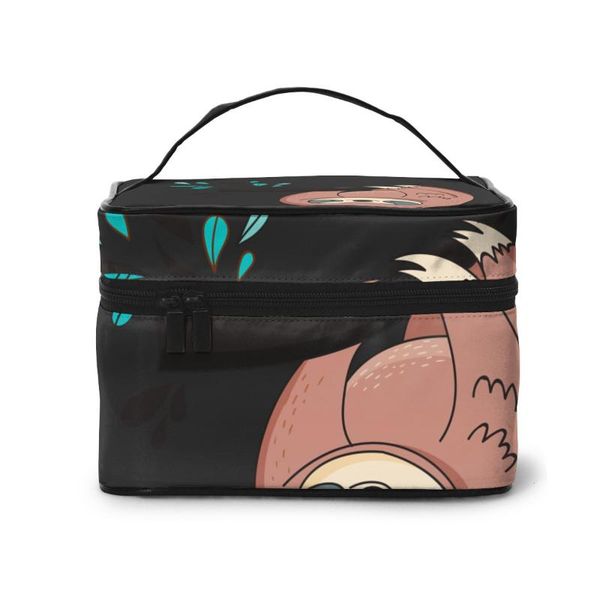 

high capacity makeup bag travel cosmetic bag sloth astronaut beauty