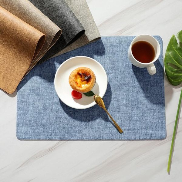 

mats & pads 43*30cm water proof leather tablemat home el western placemat double-sided square table mat dining deskdecor