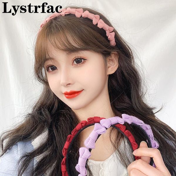 

hair accessories lystrfac korean candy color cute bow hairband for women headband female retro sweet hoop headdress