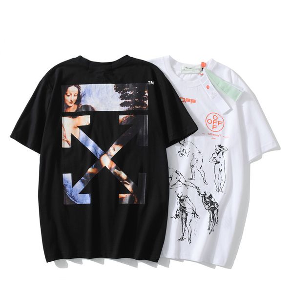 

fashion brand religious virgin oil painting printed t-shirt for men and women, White;black