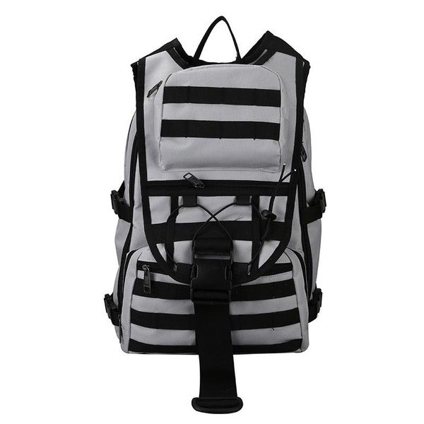 

backpack men's tide brand tooling street fashion trend large-capacity school bag female personality wild solid