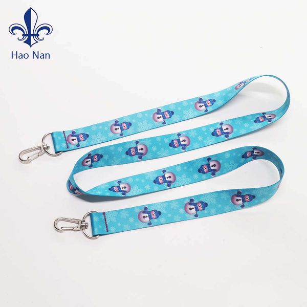 

new polyter double hook and button thermal transfer rope student card hanging belt