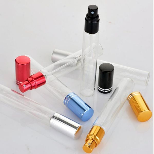 10 ml tragbare bunte Glas-Parfümflasche mit Zerstäuber, leerer kosmetischer Parfümbehälter