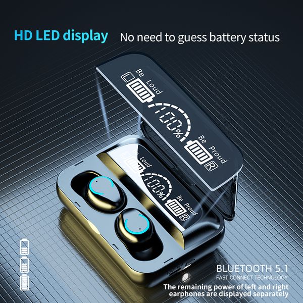 

f9-47 wireless headphones bluetooth 5.1 call earphones tws hifi mini earbuds sports running headset support ios/android phones(the logistics
