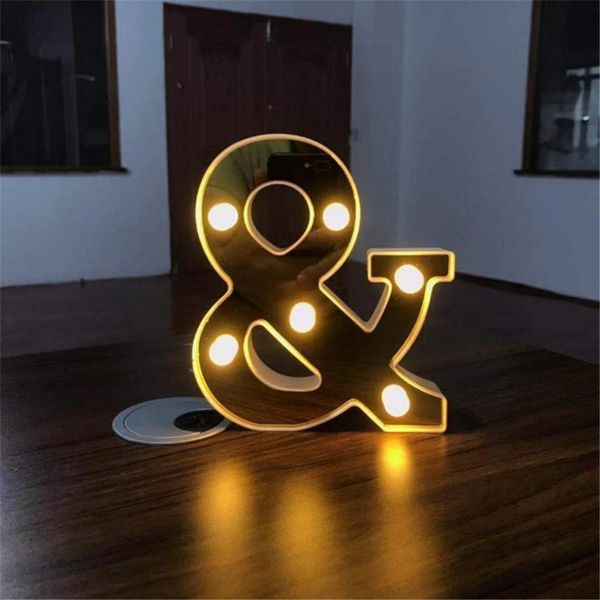 

night lights luminous 0-9 digital number letter light waterproof led hanging hole lamp home christmas wedding decor tool