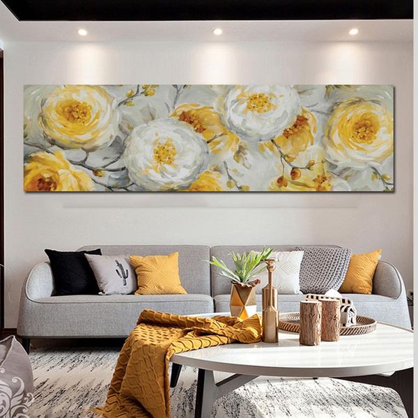 

paintings vintage yellow flower wall art oil painting printed on canvas posters and prints big size pictures for bedroom decoration