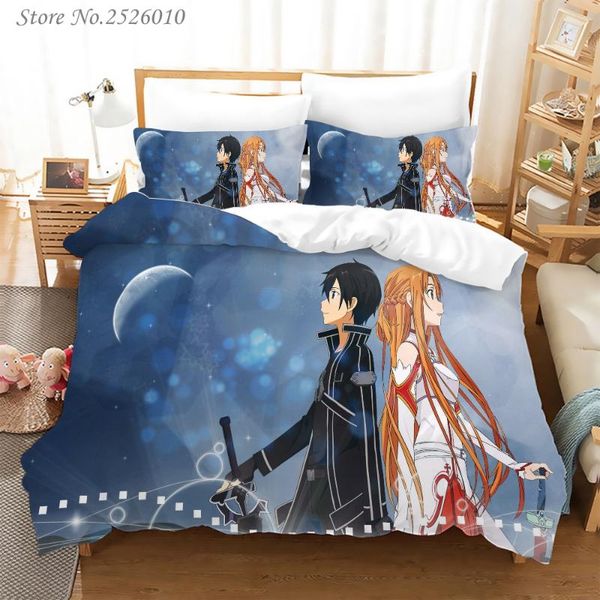 

bedding sets japan anime sword art online 3d set children character printed duvet cover bed linens twin full  king 02