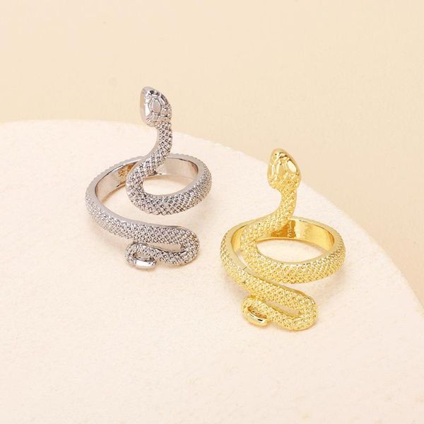 

wedding rings punk style goth snake for women girls finger ring adjustable open cuff party hip hop knuckle jewelry, Slivery;golden