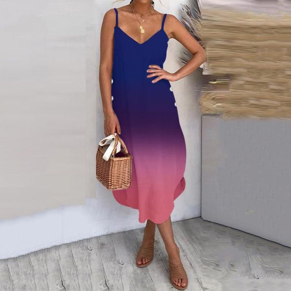 

women's swimwear 2021 fashion casual solid lace patch work midi dress summer spaghetti straps deep v neck dresses gradient dyeing, White;black