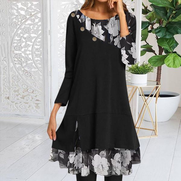 

casual dresses bohemian dress women oil painting faith jesus cross printed vintage long sleeve autumn plus size, Black;gray