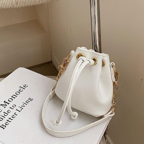 

cross body elegant women handbag pu leather draw bucket shoulder bag 2021 ladies small messenger crossbody for