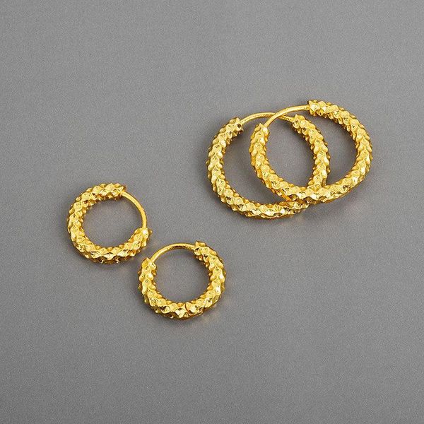 

hoop & huggie semorilry 925 sterling silver snake skin texture earrings for women minimalist sleeper 2021 trend hawaii jewelry, Golden;silver
