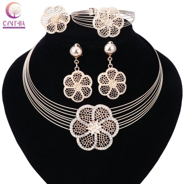

earrings & necklace wholesale trendy gold color jewelry sets bangle earrings&ring wedding dress accessories costume set, Silver