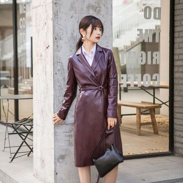 

women's leather & faux long genuine jacket women 200% sheepskin coat spring autumn windbreaker real jackets chaqueta mujer 22720 kj5202, Black