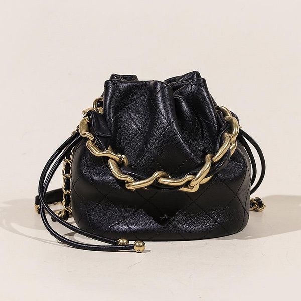 

evening bags genuine leather women's bucket bag 2021 diamond shoulder messenger design chain handbags