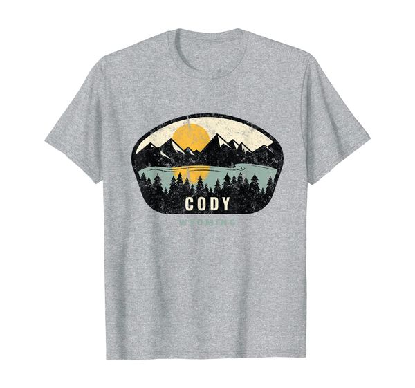 

cody wyoming , outdoors, wy nw vacation gifts t-shirt, White;black