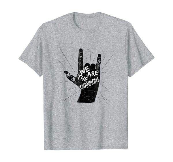 

we are the champions love hand sign t-shirt, White;black