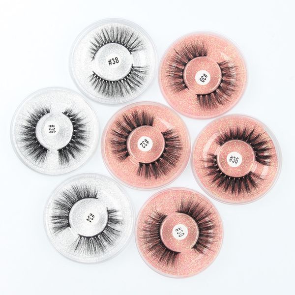 

3d imitation mink hair eyelashes false eyelash with round box