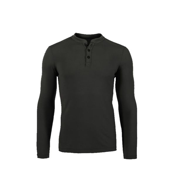 Huntsman Henley Homens 100% Merino Lã Jersey Base Layer Manga Longa Meados De Pesos Top Out Door Quente Térmica Trad Estilo Camisa 210317