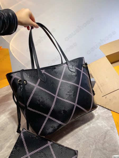 

m45686 tote game on embroidered bag white tricolor duplicate card handbag women handbags purses brown flower leopard mm shopping mummy bags